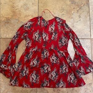 Free People Floral Speak Easy Baby Doll Tunic